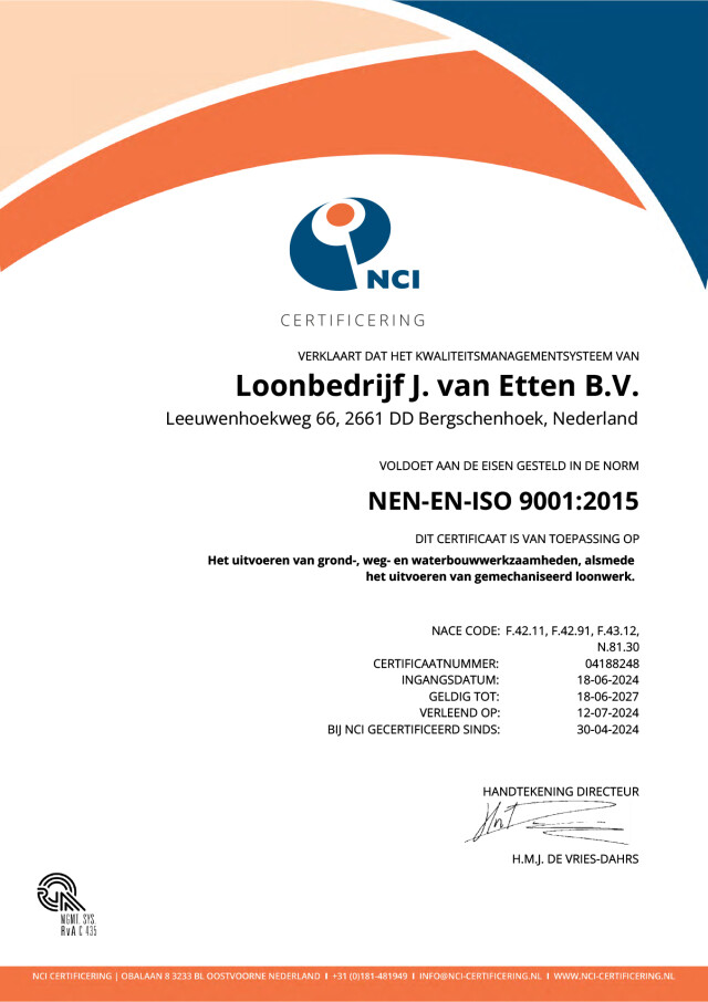 Certificaat 04188248 HCA ISO 9001, Etten 12931RED jet
